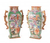 PAIR CHINESE FAMILLE ROSE VASE