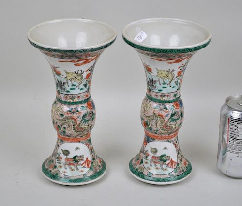 PAIR CHINESE FAMILLE VERTE HU