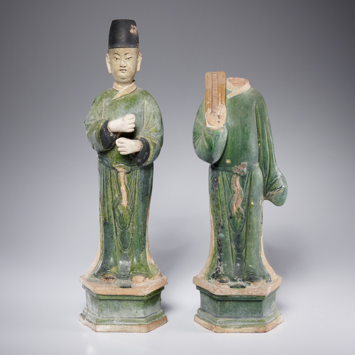 PAIR CHINESE GLAZED EARTHENWARE
