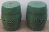 PAIR CHINESE GREEN CRACKLEWARE
