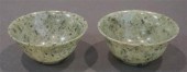 PAIR CHINESE GREEN HARDSTONE B