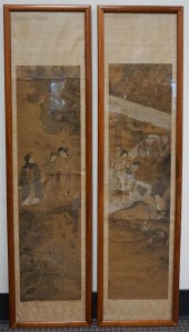 PAIR CHINESE HANGING SCROLLS,