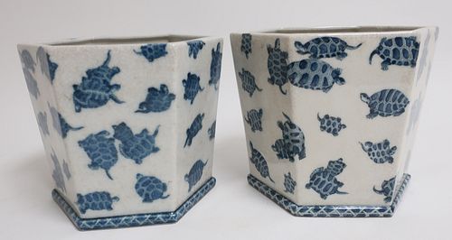 PAIR CHINESE HEXAGONAL