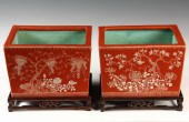PAIR CHINESE JARDINIERES ON ST