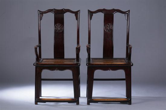 PAIR CHINESE LACQUERED ELMWOOD