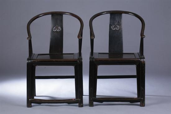 PAIR CHINESE LACQUERED ELMWOOD