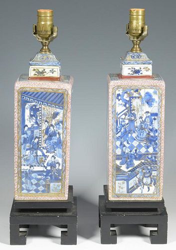 PAIR CHINESE LAMPS, KANGXI
