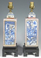 PAIR CHINESE LAMPS, KANGXI STY