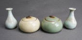 PAIR CHINESE LIDDED BOXES AND