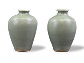 PAIR CHINESE LONGQUAN CELADON