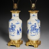 PAIR CHINESE ORMOLU MOUNTED BL