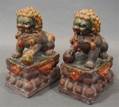 PAIR CHINESE PARTIAL GLAZED CE