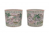 PAIR CHINESE PINK GROUND LANDS