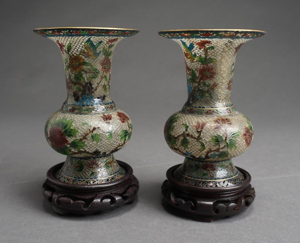 PAIR CHINESE PLIQUE-A-JOUR VASES