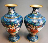 PAIR CHINESE POLYCHROME BOUQUE