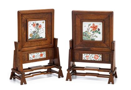 Pair Chinese porcelain insert and