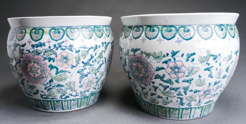PAIR CHINESE PORCELAIN JARDINIERES,