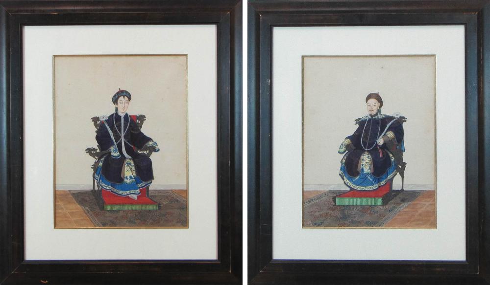 PAIR CHINESE PORTRAIT