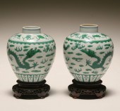 Pair Chinese Qing dynasty porc