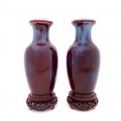 PAIR, CHINESE SANG DE BOEUF FL