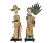 PAIR CHINESE SHEKWAN ROOF TILE