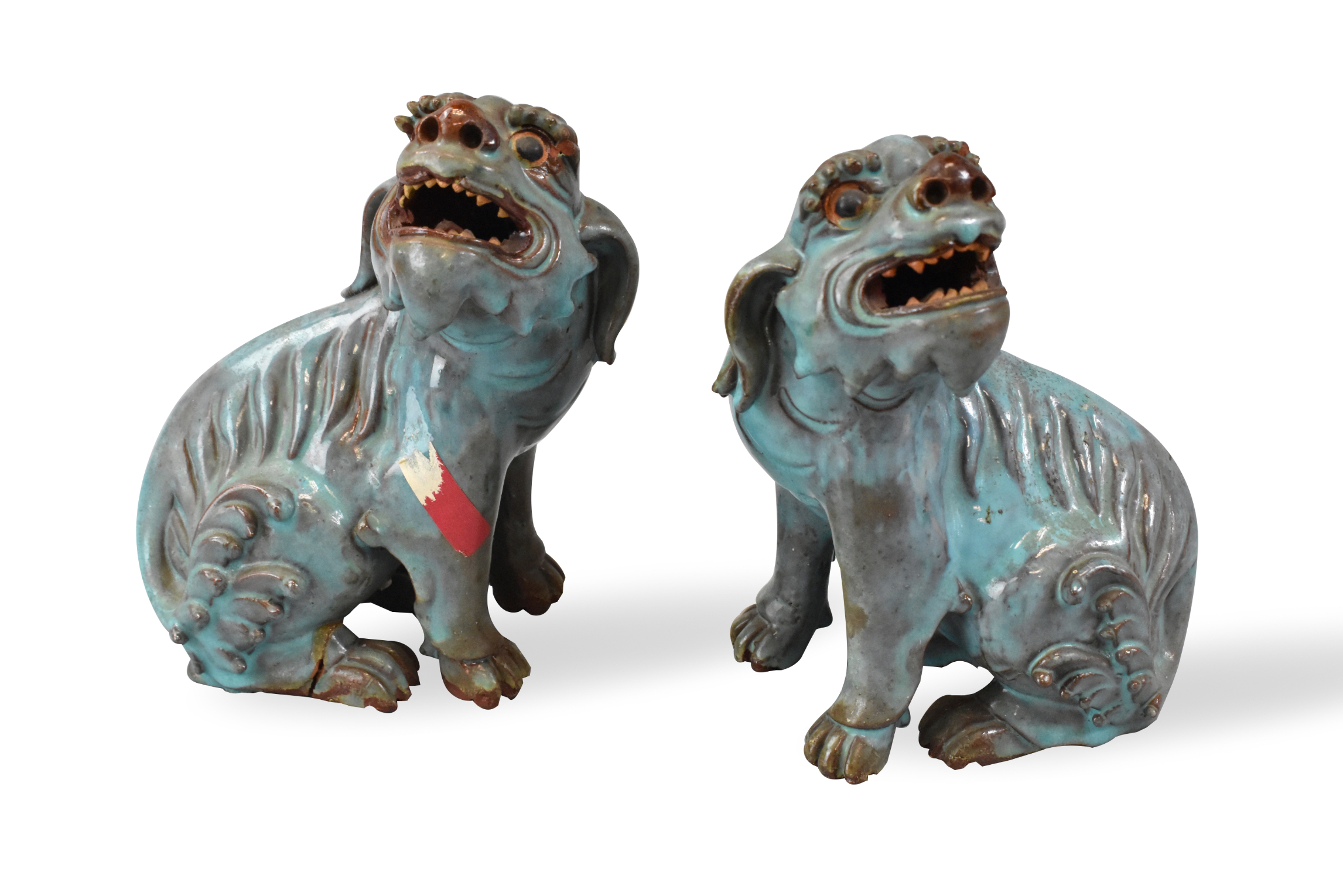 PAIR CHINESE SHIWAN ROBIN EGG GLAZE