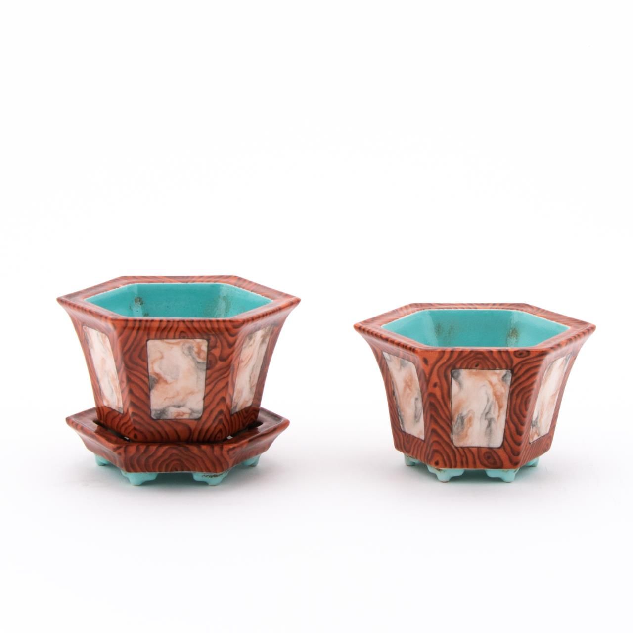 PAIR, CHINESE SMALL PLANTERS,