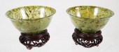 PAIR CHINESE "SPINACH JADE" BO