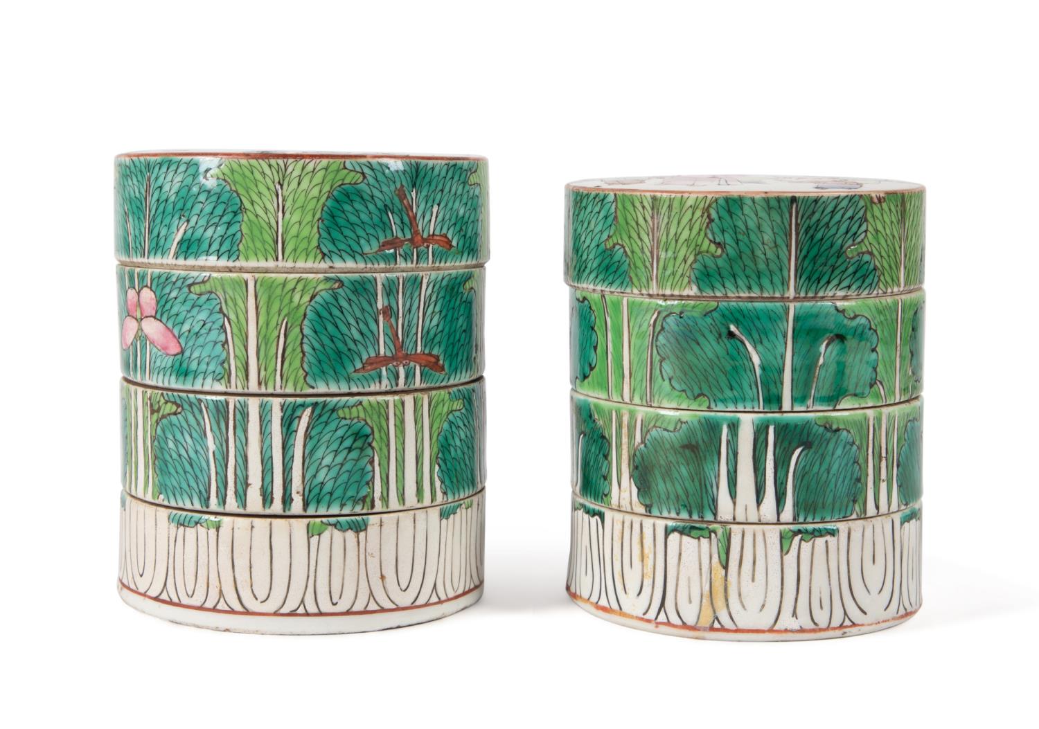 PAIR CHINESE STACKED CABBAGE AND