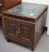 PAIR CHINESE STAINED HARDWOOD