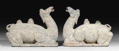 Pair Chinese stone camels: