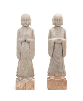 PAIR, CHINESE STONE LOHAN GARD