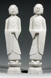 Pair Chinese stone [lohans]: e