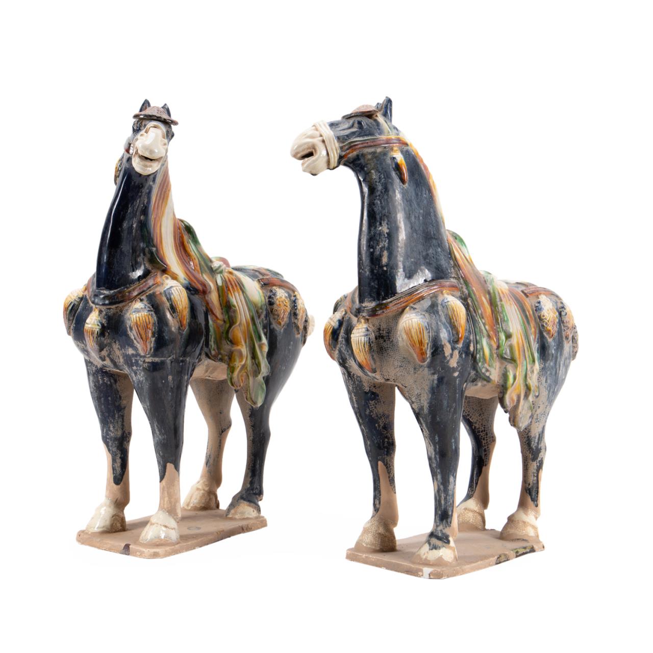 PAIR CHINESE TANG STYLE HORSES Pair