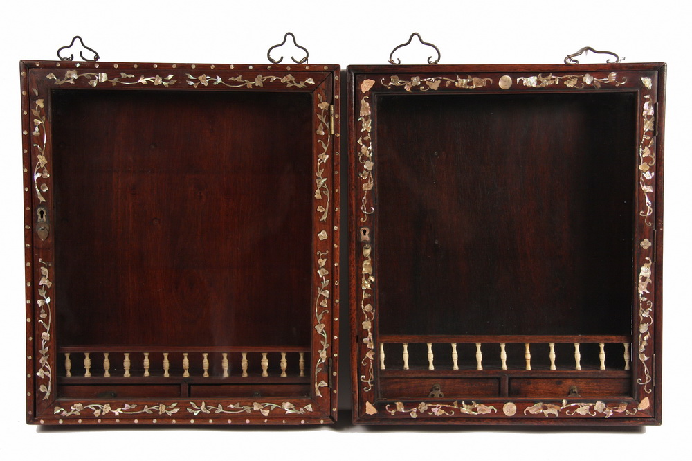PAIR CHINESE WALL CABINETS - Pair