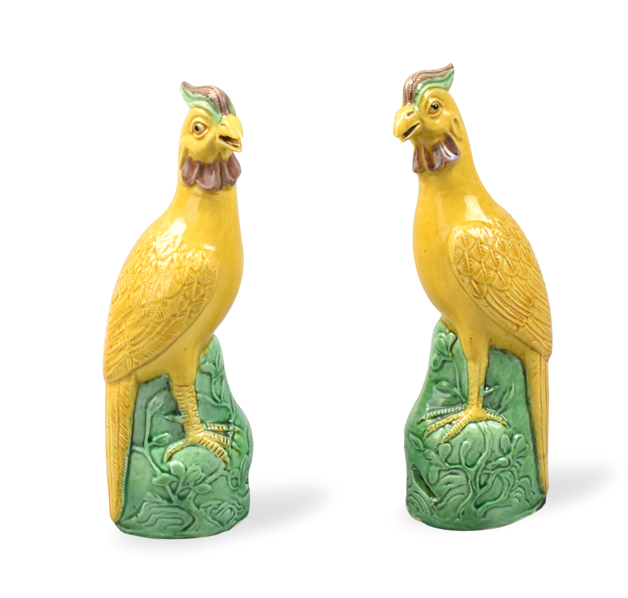 PAIR CHINESE YELLOW GLAZED