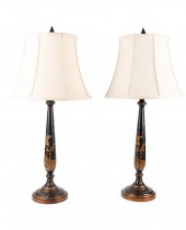 PAIR CHINOISERIE BLACK AND GIL