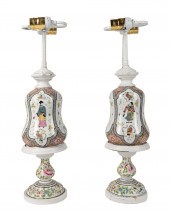 PAIR CHINOISERIE PORCELAIN TAB