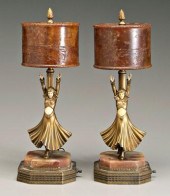 Pair Chiparus style lamps: eac