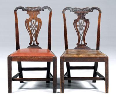 Pair Chippendale carved side