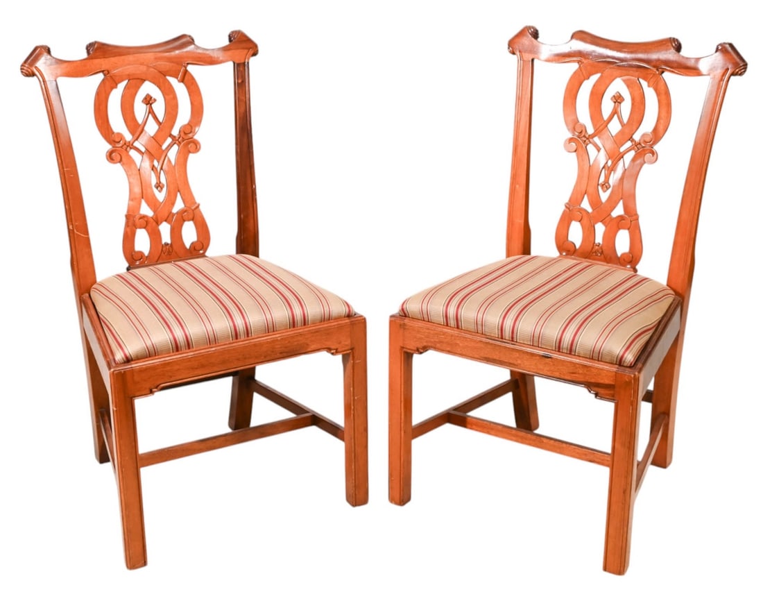 PAIR CHIPPENDALE STYLE CARVED