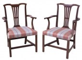 (PAIR) CHIPPENDALE STYLE MAHOG