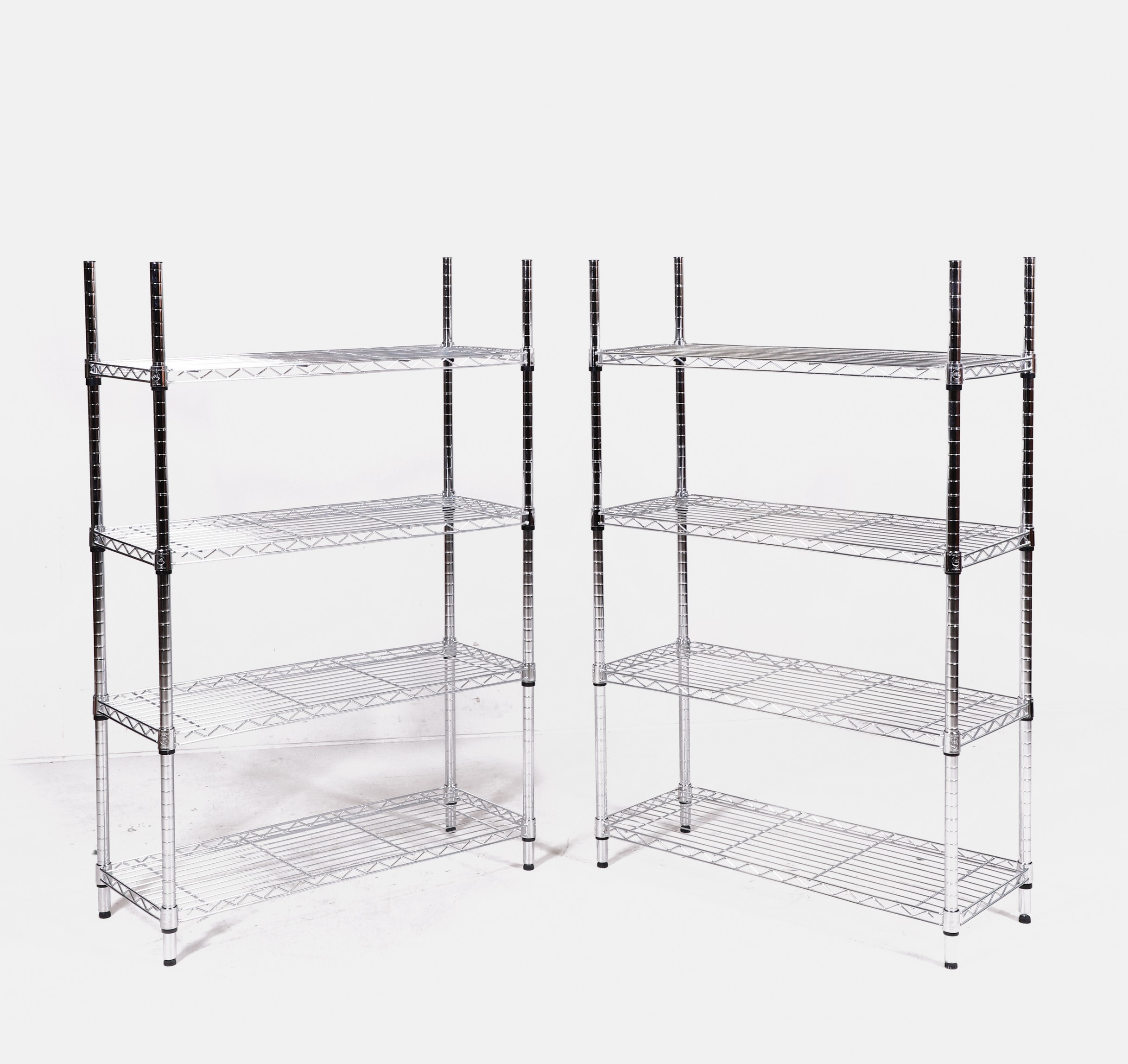 Pair chrome adjustable racks,