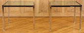 PAIR CHROME END TABLE MANNER O