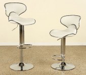 PAIR CHROME & LEATHER ADJUSTAB