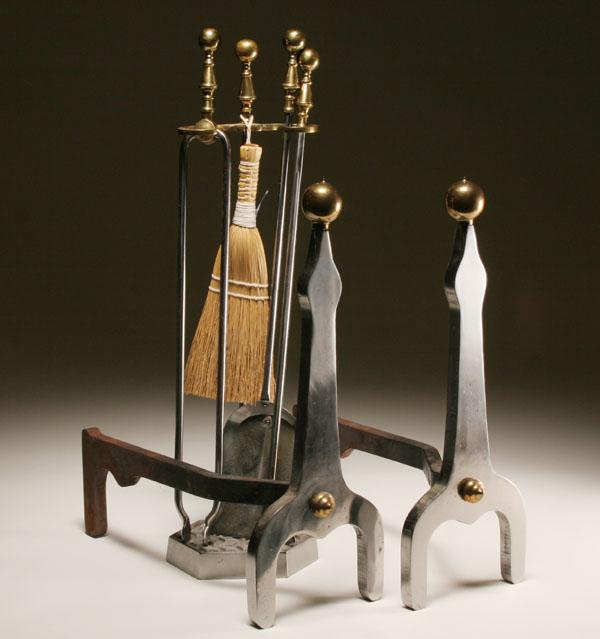 Pair chrome plated and brass