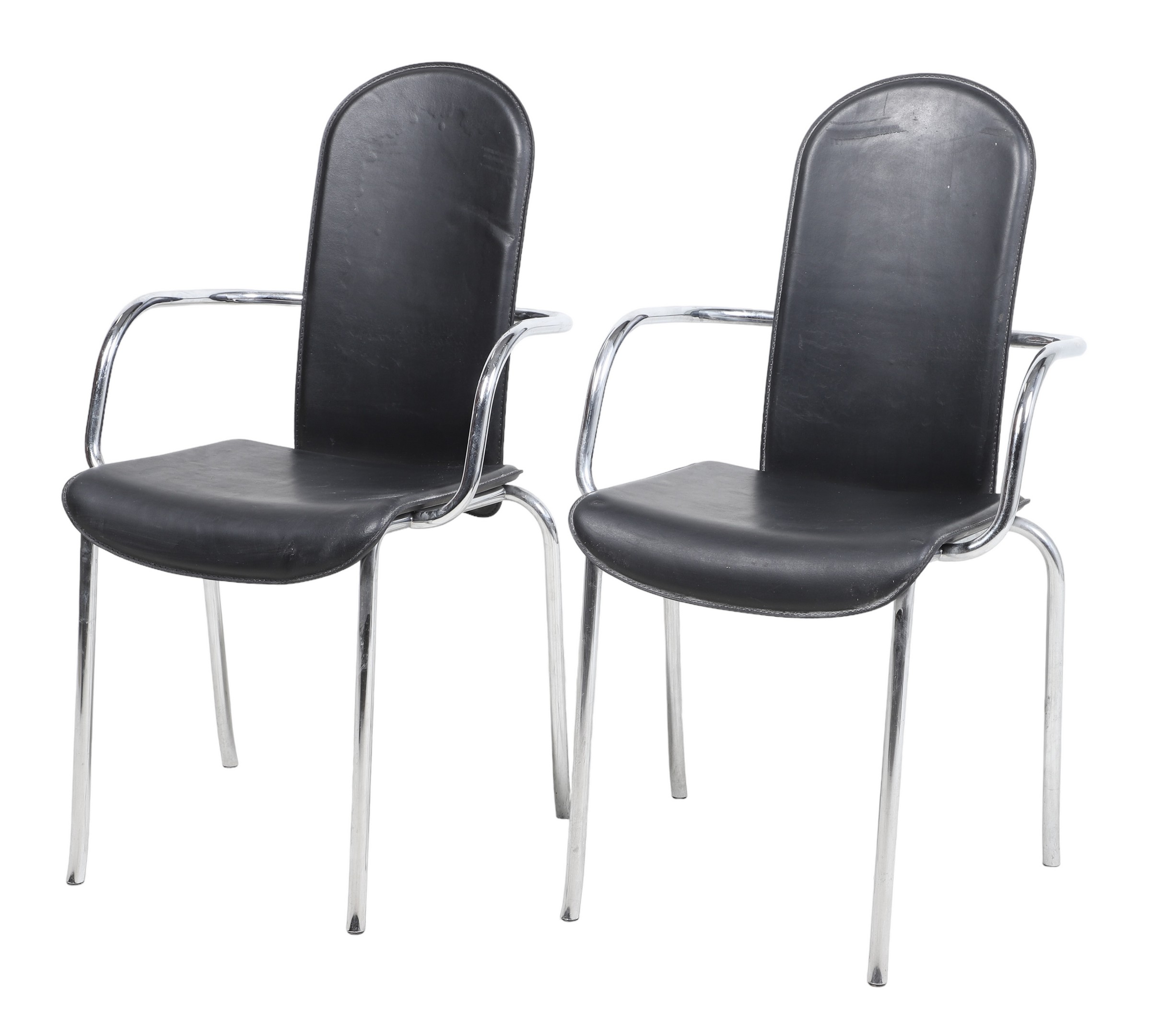 Pair Cidue Italian Modern chrome