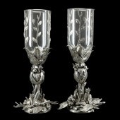 PAIR CIPOLLA FIGURAL PEWTER HU
