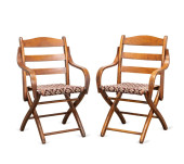 PAIR CIVIL WAR STYLE OAK FOLDI
