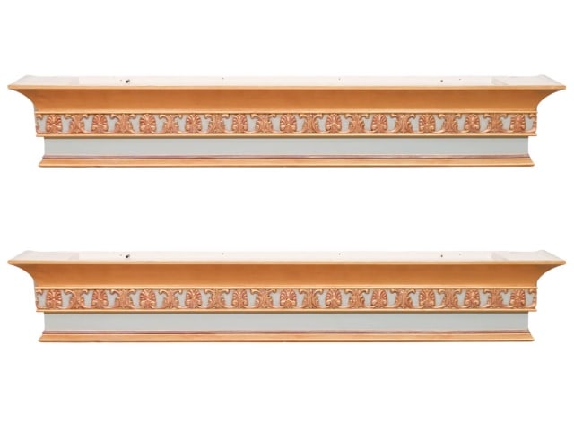 PAIR CLASSIC CUSTOM PAINTED GILT